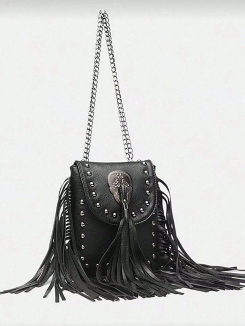 Tassel Decoration Bohemian Black Shoulder Messenger Bag